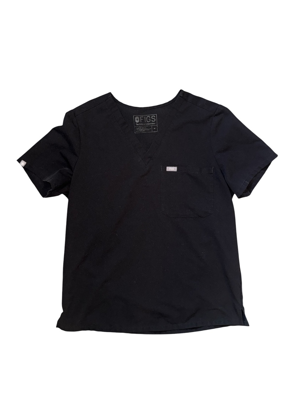 FIGS women’s Black Catarina style V-Neck Scrub Top size medium